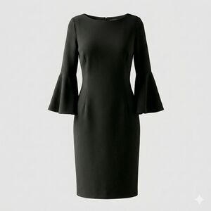 Calvin Klein Black Flared Sleeve Dress